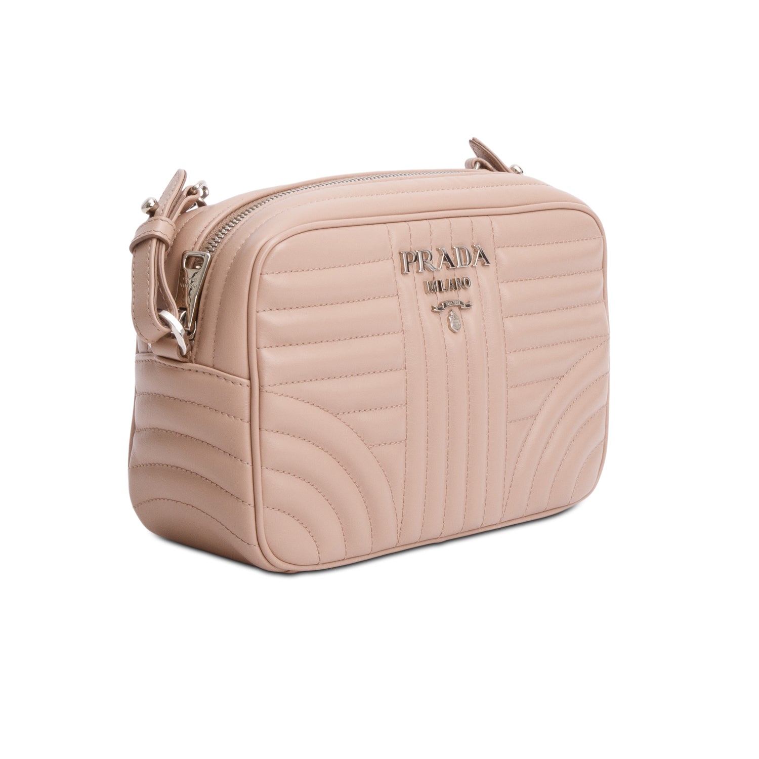 Prada Pink Soft Calfskin Diagramme Crossbody Bag w/ Authenticity Card