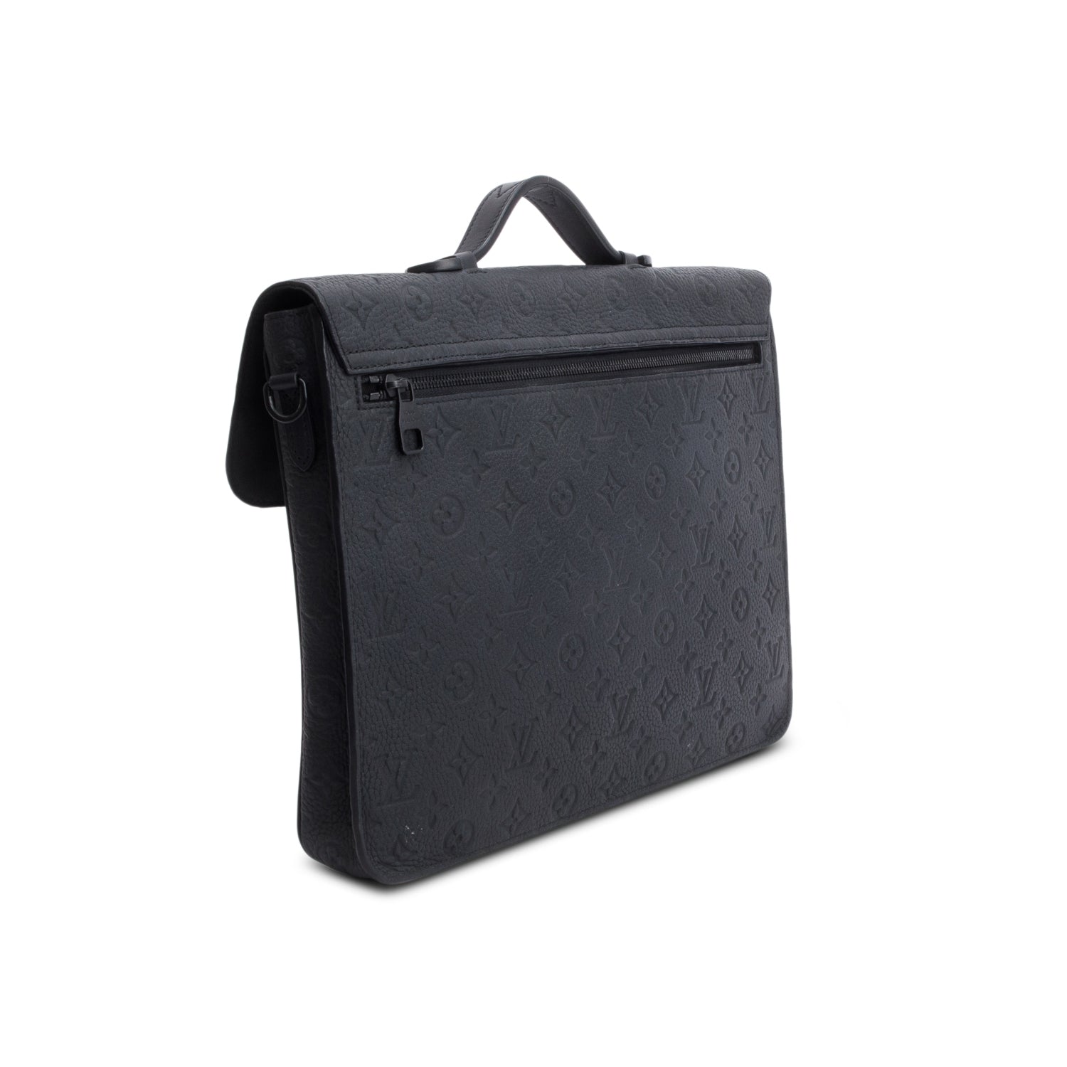 Louis Vuitton Black Taurillon Monogram S Lock Briefcase w/ Strap