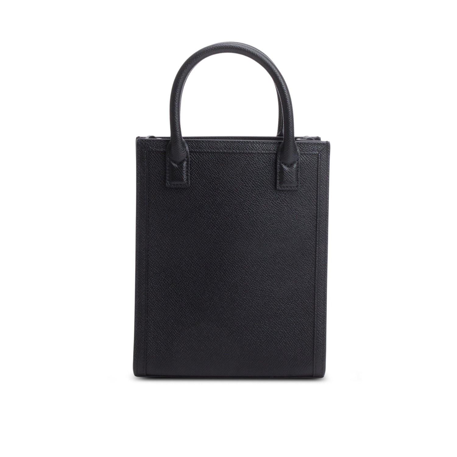 Burberry Black Grainy Leather Vertical Mini Denny Tote w/ Strap