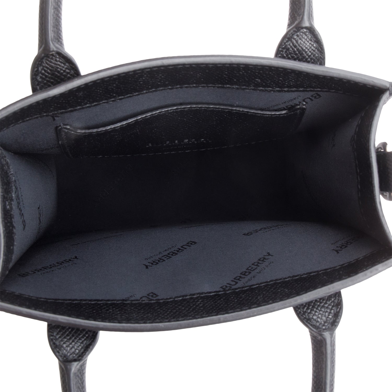 Burberry Black Grainy Leather Vertical Mini Denny Tote w/ Strap