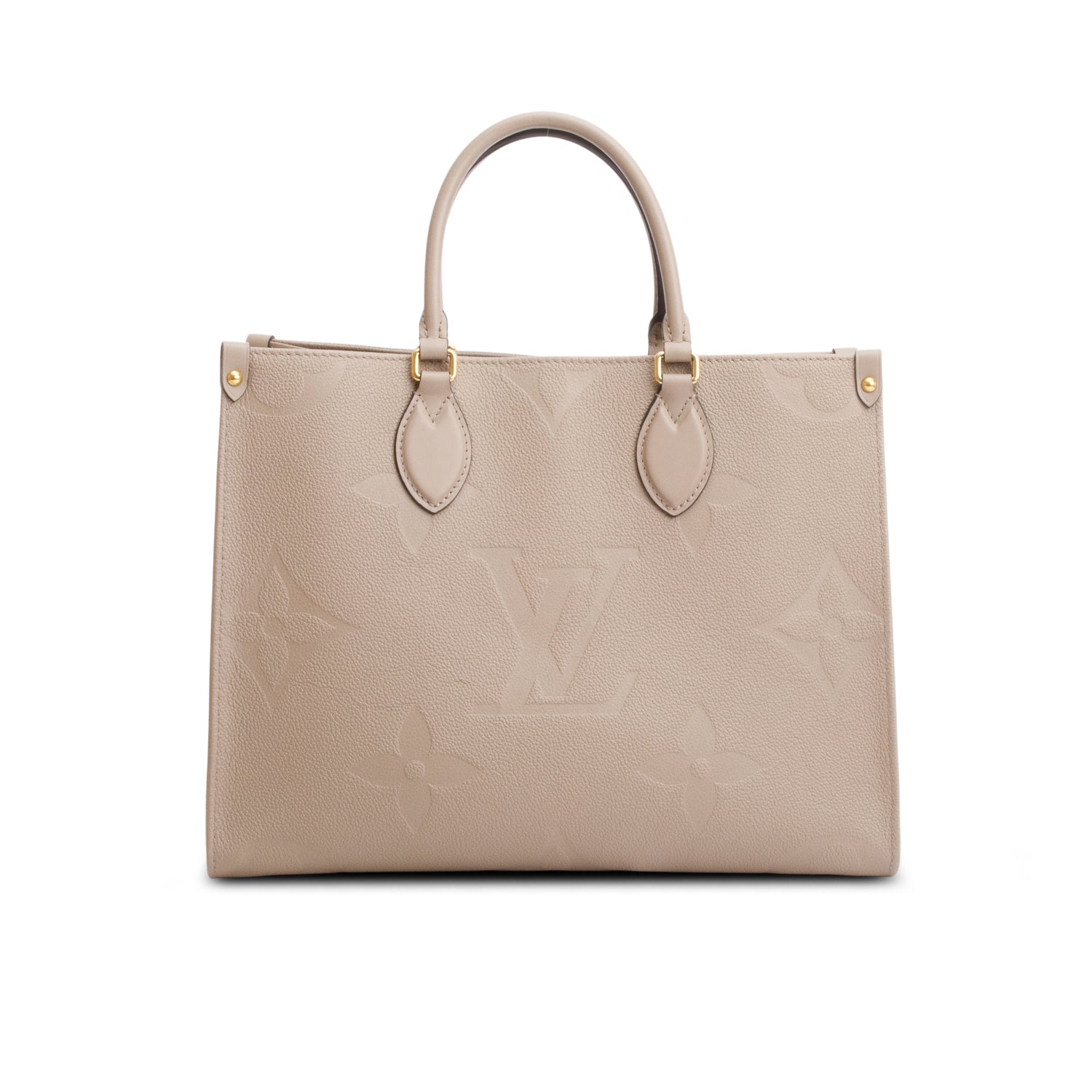 Louis Vuitton Turtledove Monogram Empreinte Giant OnTheGo MM w/ Box