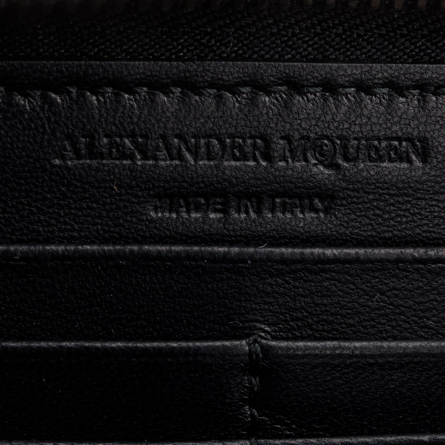 Alexander Mcqueen Black Croc Embossed Continental Zip Wallet w/ Box