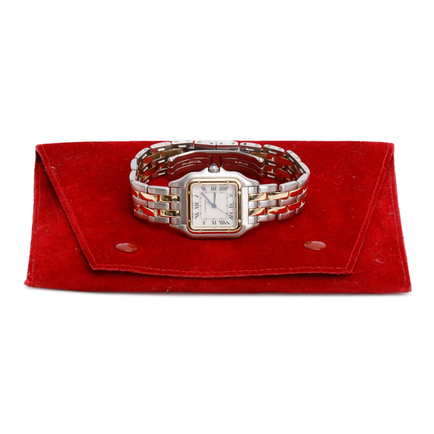 Cartier Stainless Steel & 18k Yellow Gold Panthere de Cartier Watch, Medium Model w/ Pouch , Certificate & Service Papers