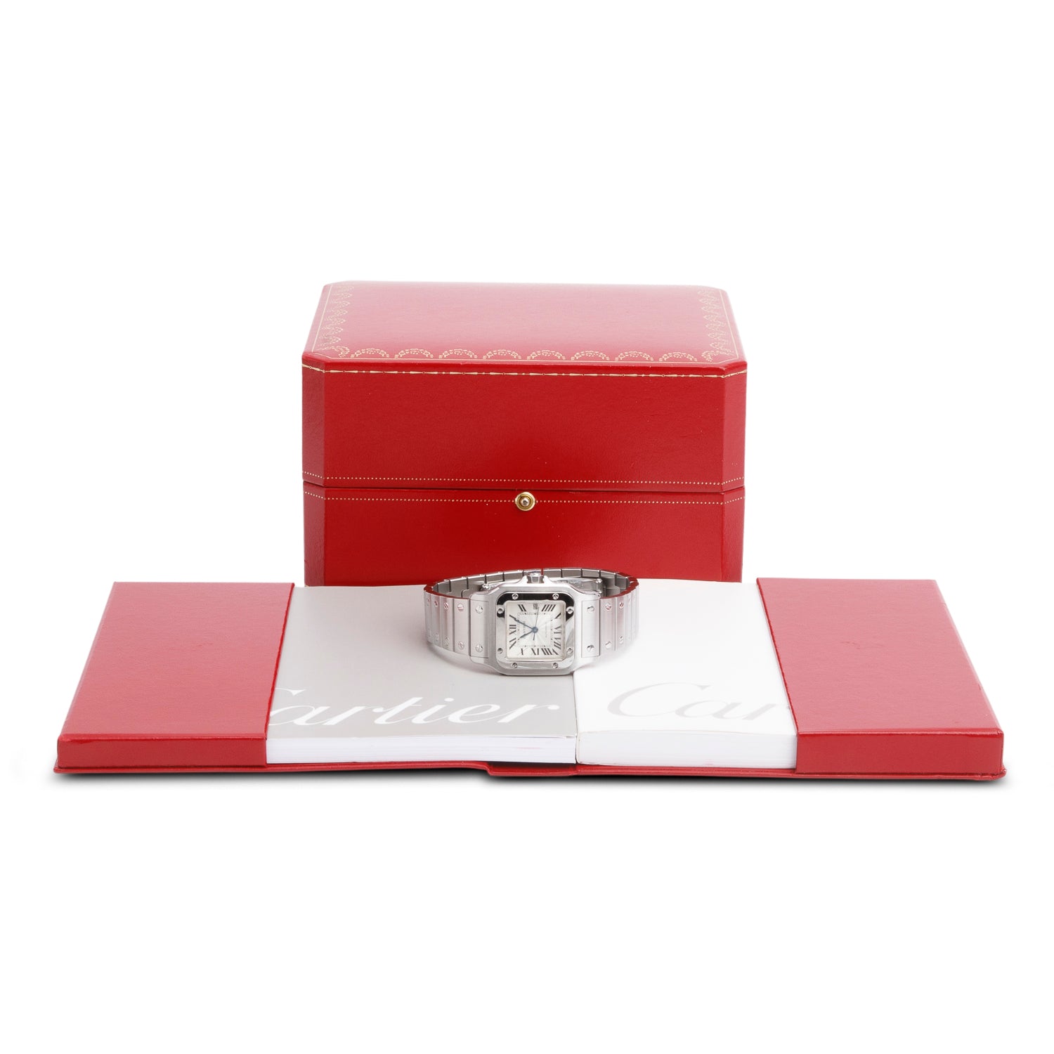 Cartier Stainless Steel Santos De Cartier Galbee Automatic Watch, Medium Model 2319 w/ Box & Papers