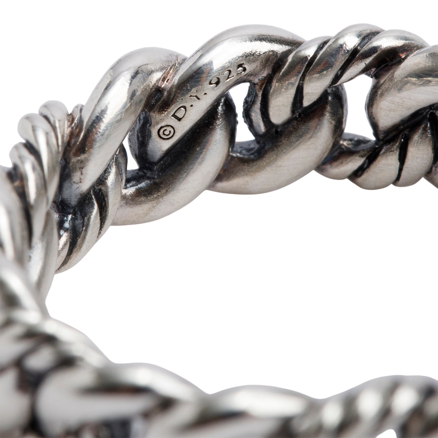 David Yurman Sterling Silver Belmont Curb Link 5 MM Band Ring, Size 5 w/ Box