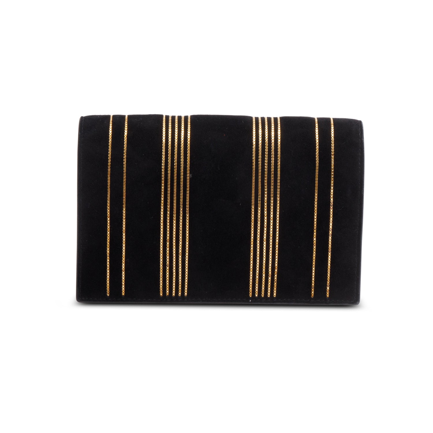 Saint Laurent Black Suede Kate Tassel Wallet on Chain