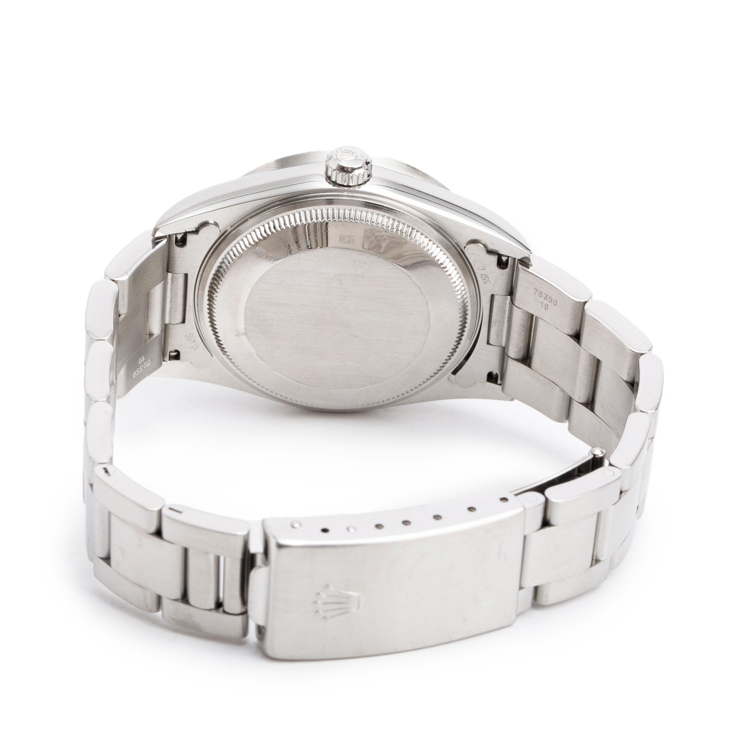 Rolex Stainless Steel Oyster Perpetual Engine Turned Bezel Air King 34 MM Watch Black Dial 14010 w/ Box & Papers