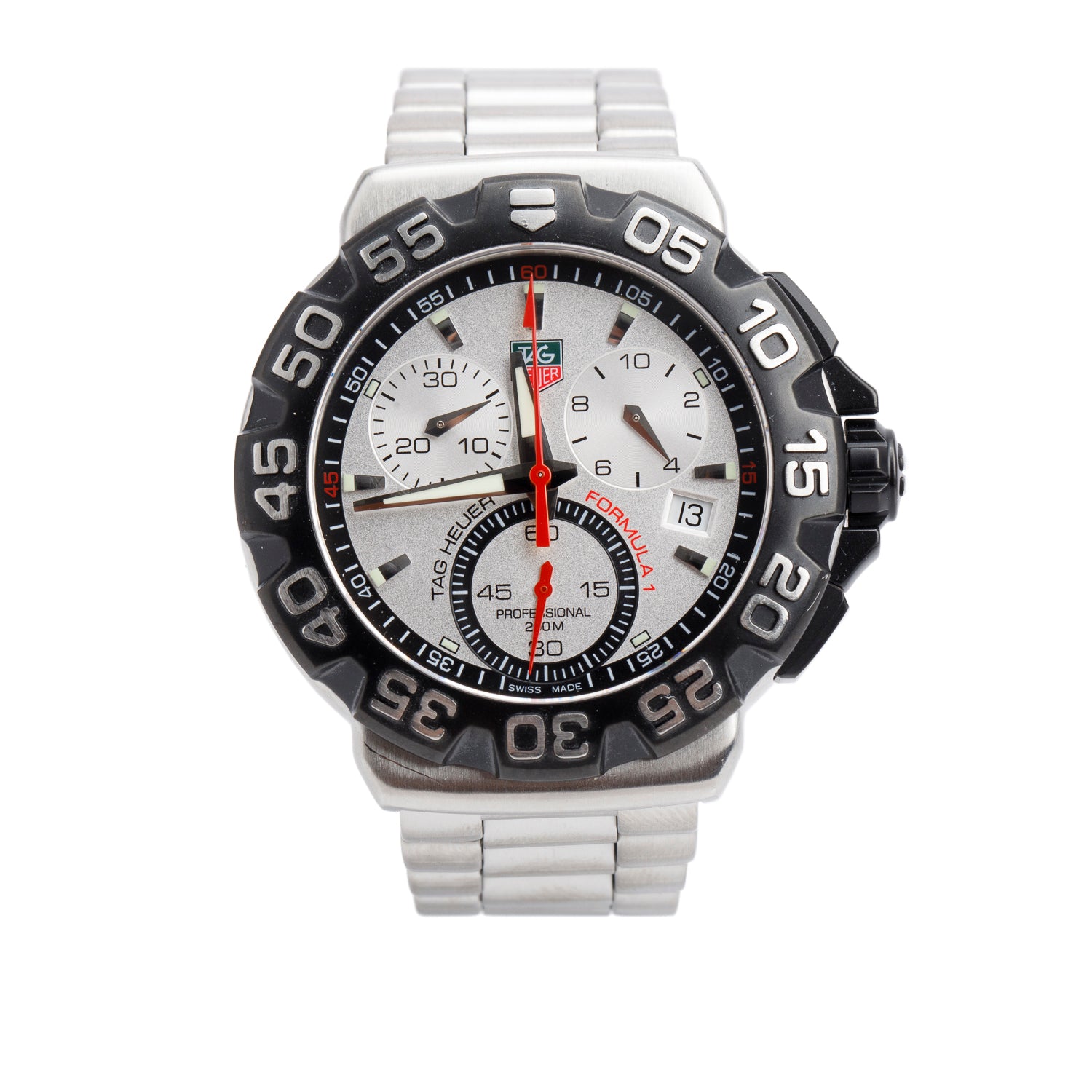 Tag Heuer Stainless Steel & Black Ceramic Formula 1 Chronograph 41 MM Watch CAH1111