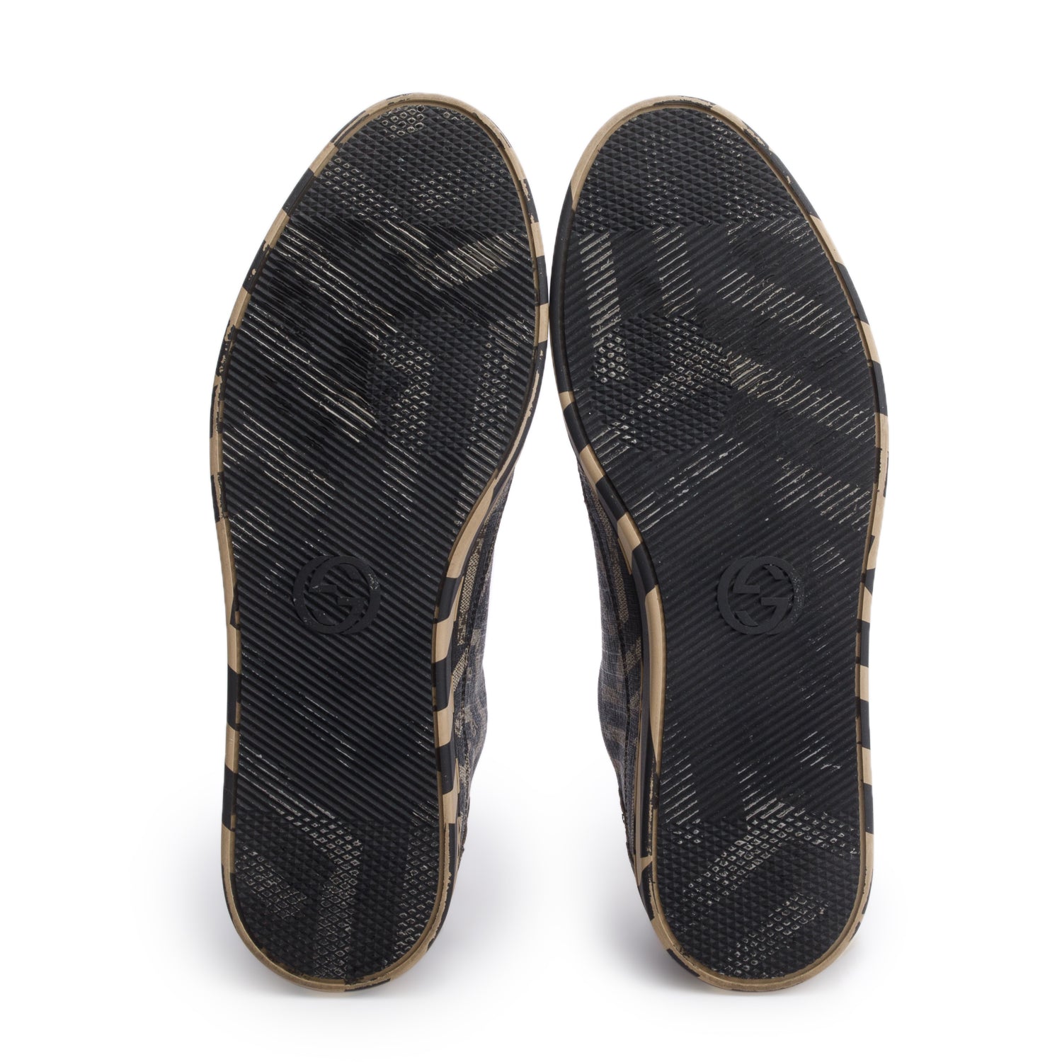 Gucci Black/Brown GG Supreme Monogram Caleido Low Top Sneakers, Men's Size 11 w/ Box