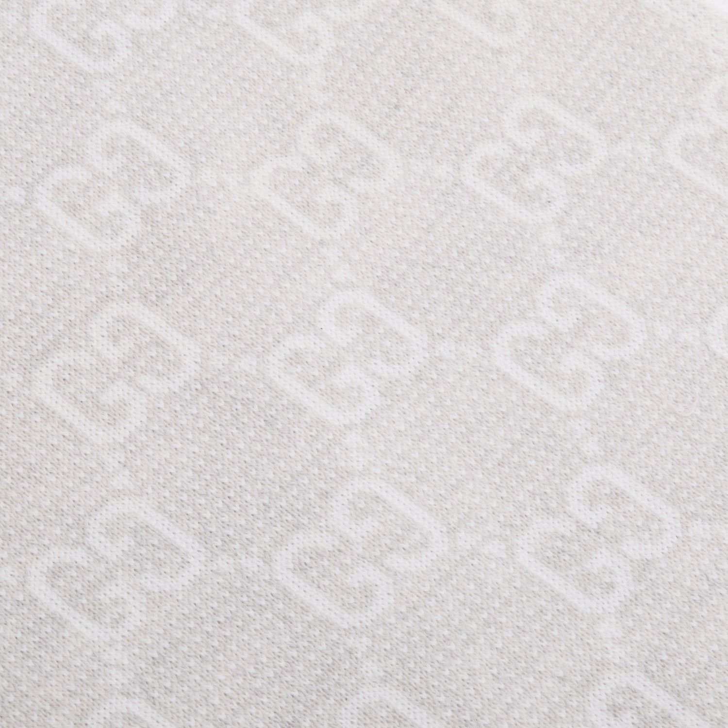 Gucci Grey Wool GG Jacquard Scarf w/ Box