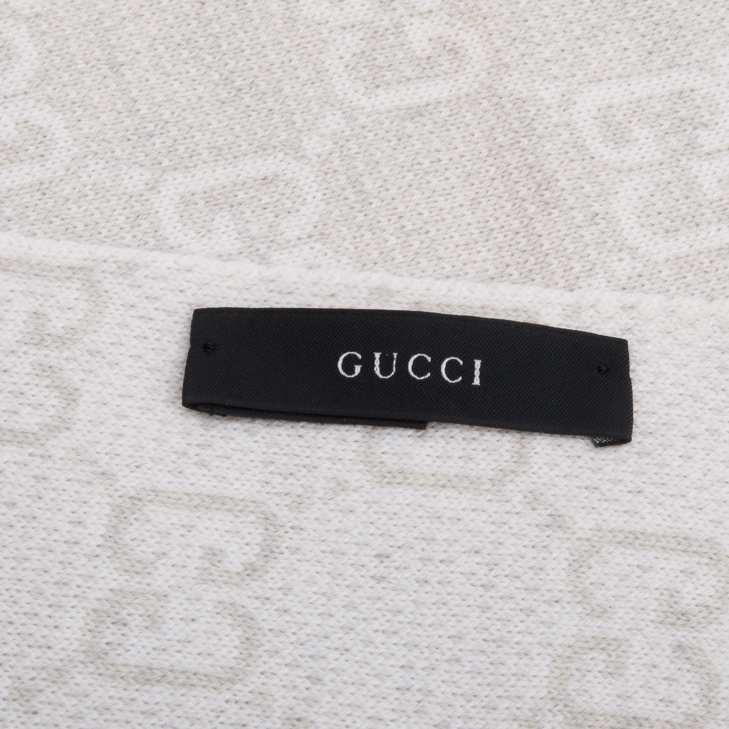 Gucci Grey Wool GG Jacquard Scarf w/ Box