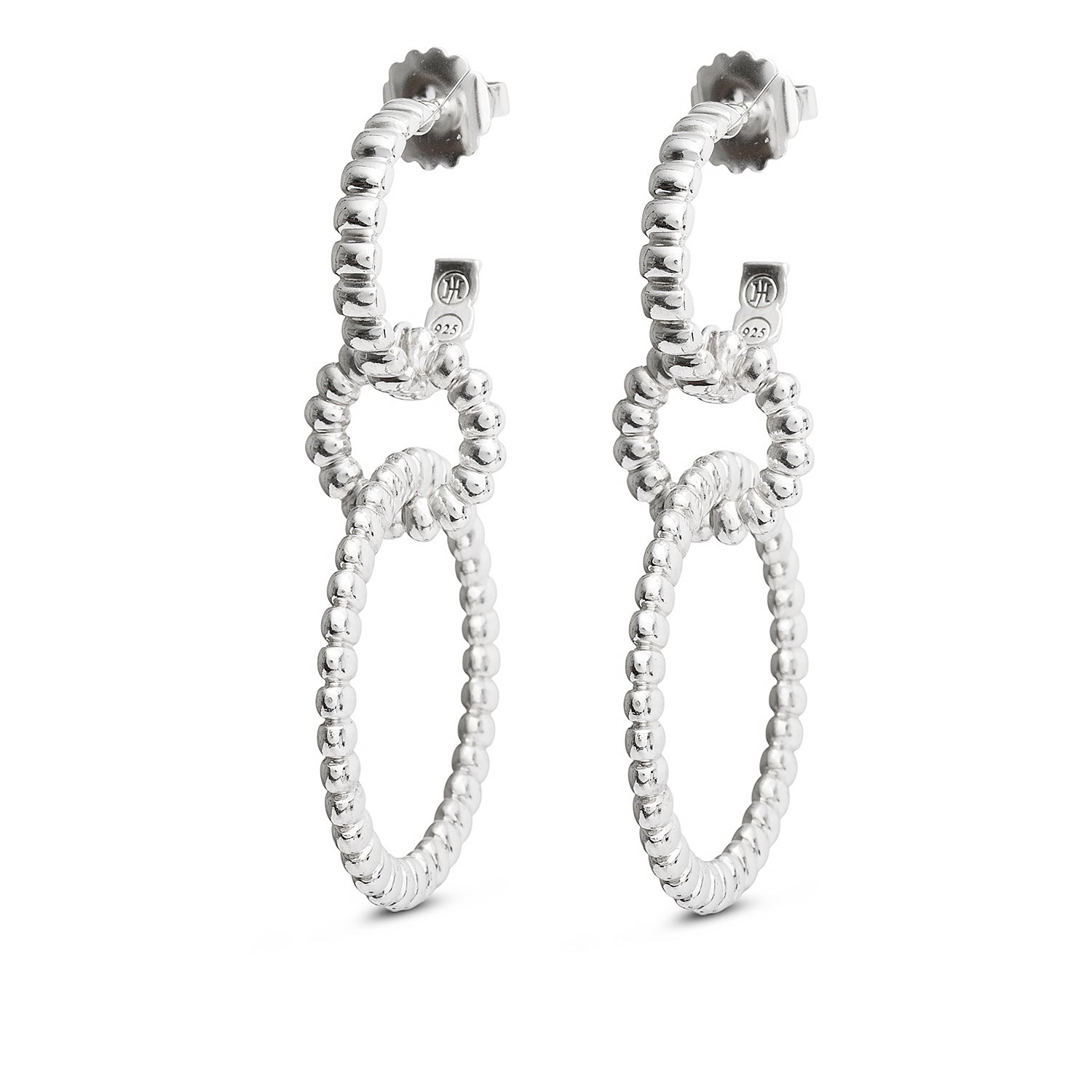 John Hardy Sterling Silver Triple Hoop Drop Earrings