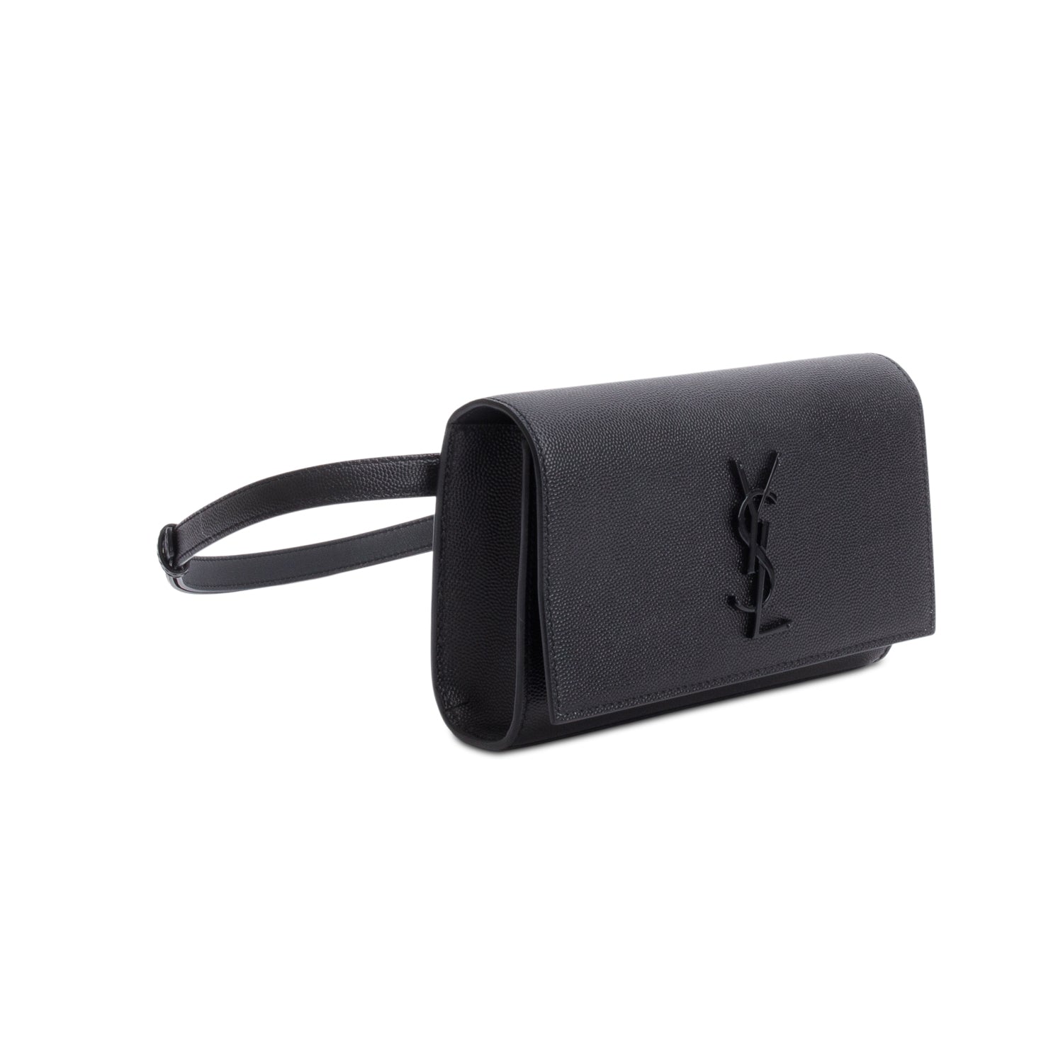 Saint Laurent Black Grain De Poudre Leather Kate Belt Bag