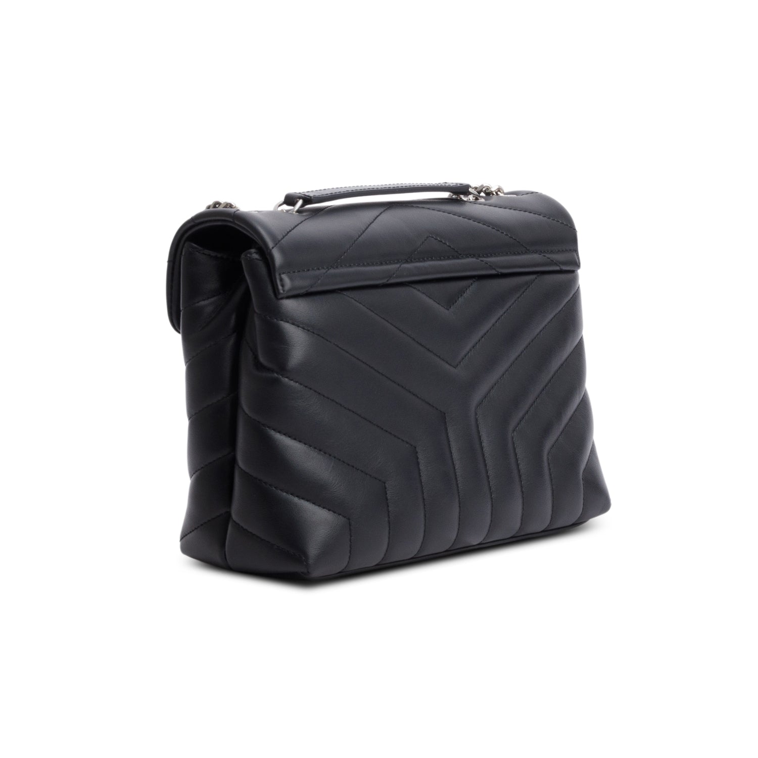 Saint Laurent 2022 Black Calfskin Y Quilted Monogram Toy Loulou Crossbody Bag