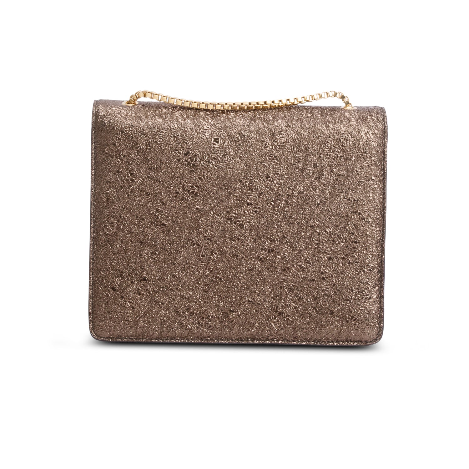 Ferragamo Metallic Brown Thalia Flap Shoulder Bag