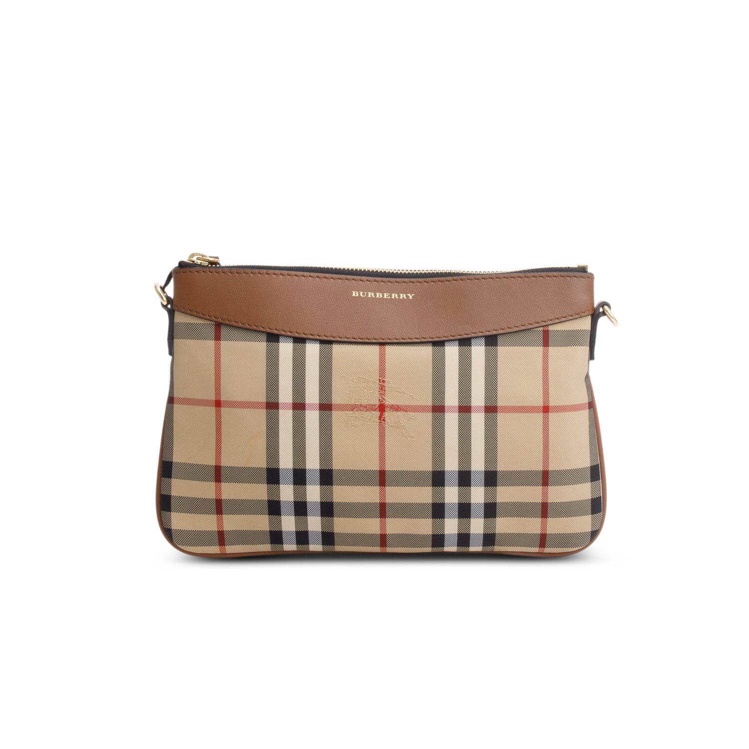 Burberry Beige Horseferry Check Peyton Crossbody Clutch