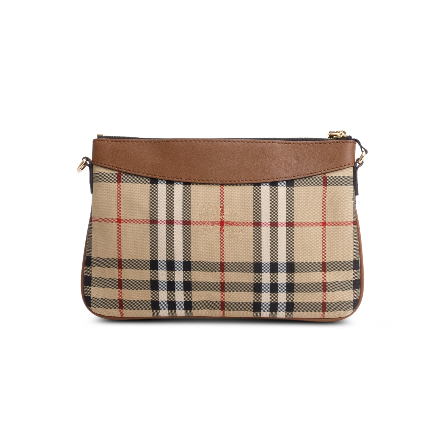 Burberry Beige Horseferry Check Peyton Crossbody Clutch