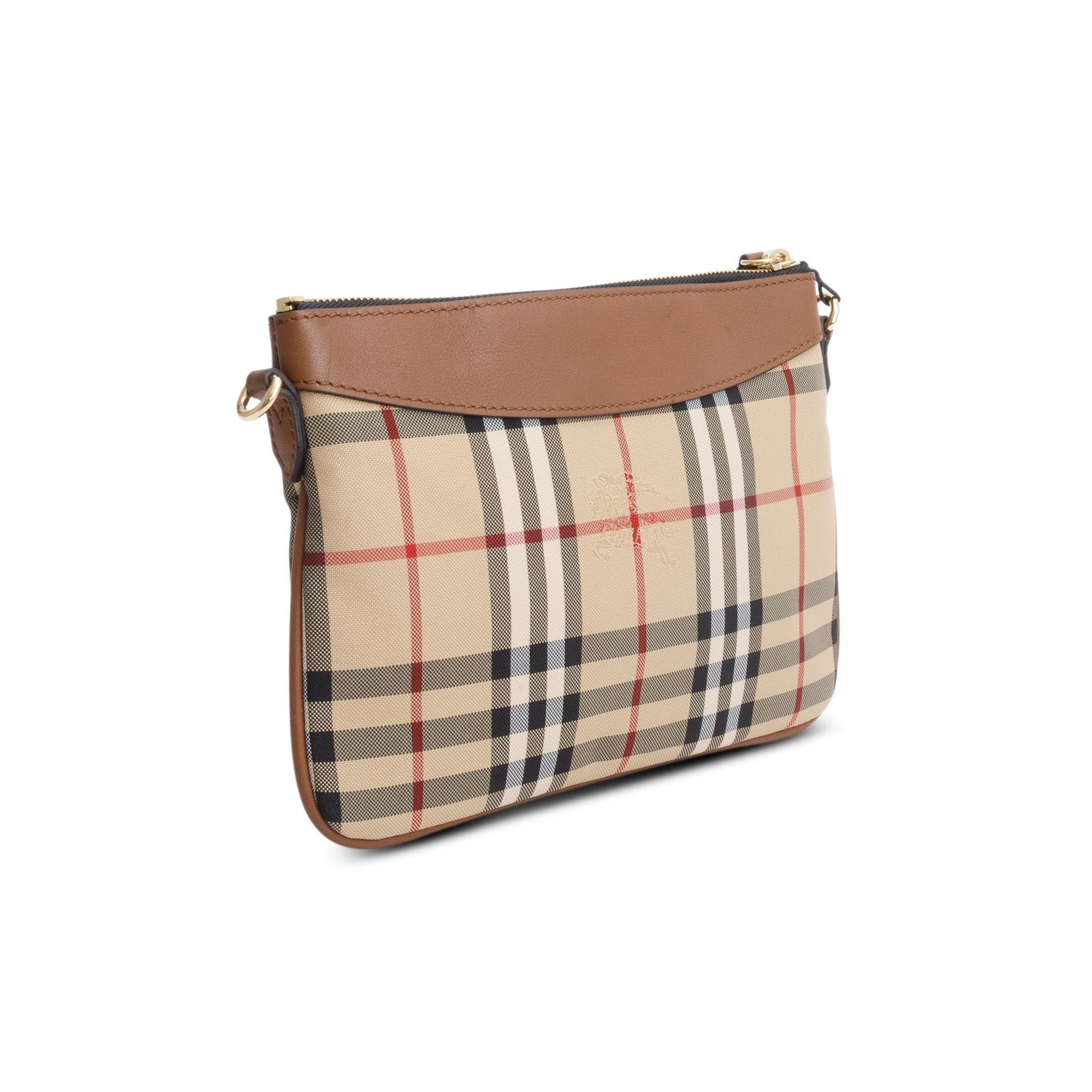 Burberry Beige Horseferry Check Peyton Crossbody Clutch