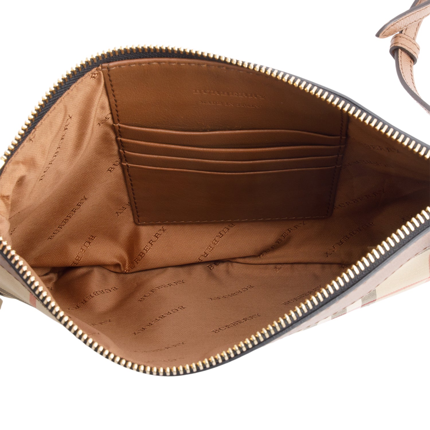 Burberry Beige Horseferry Check Peyton Crossbody Clutch