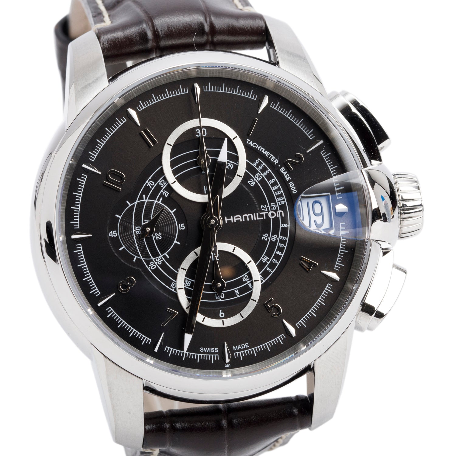 Hamilton 2022 Stainless Steel American Classic Railroad Automatic Chronograph 46 MM Watch w/ Box & Papers