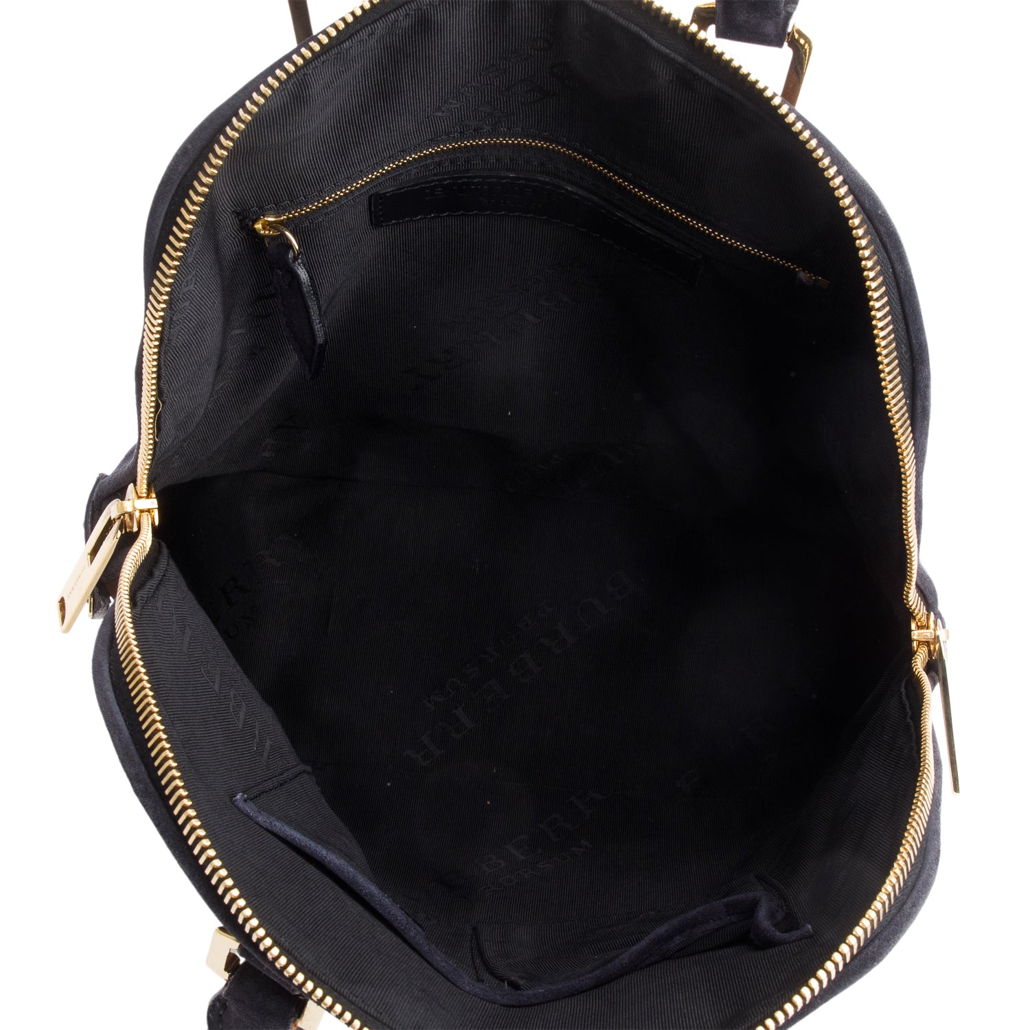 Burberry Navy & Burgundy Suede Orchard Handle Bag