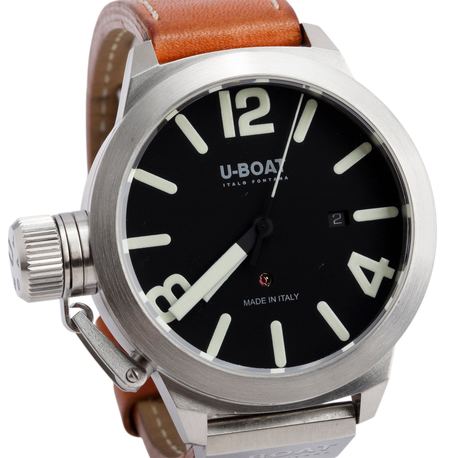 U-Boat Stainless Steel Lefty Classico 45 MM Automatic Watch w/ Box & Papers