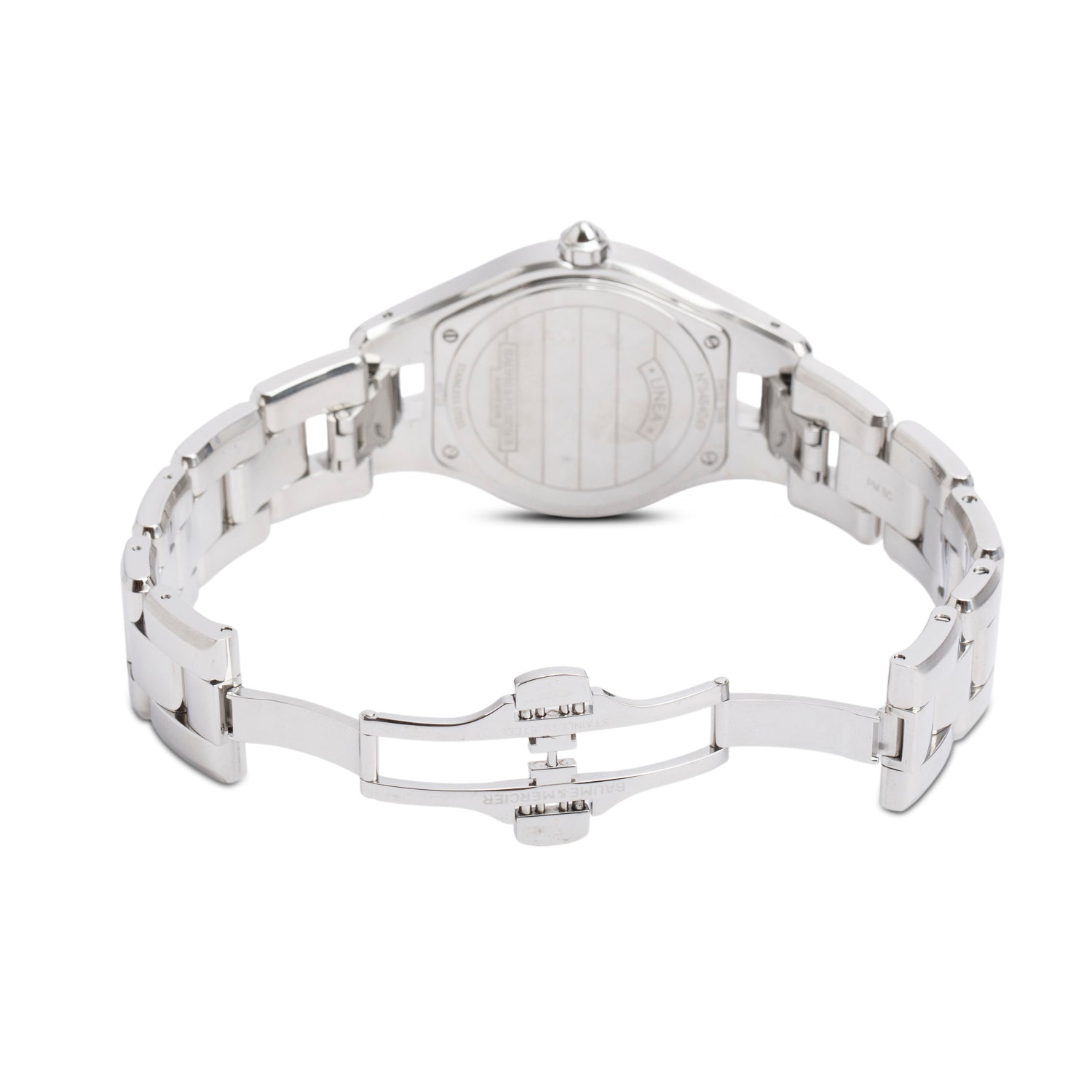 Baume & Mercier Stainless Steel Diamond Bezel 32 MM Linea Watch w/ Box