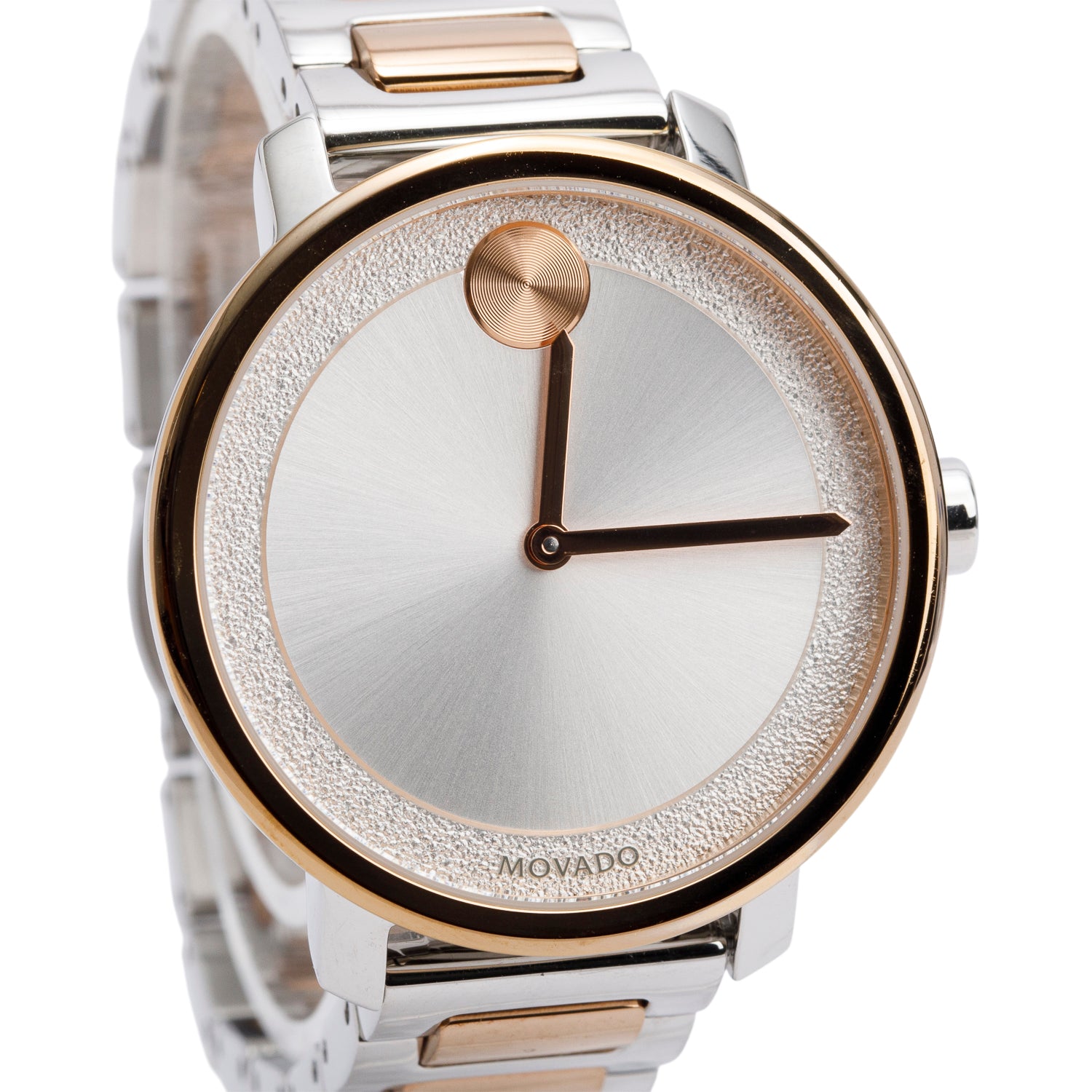 Movado Rose Gold-Plated & Stainless Steel Bold 34 MM Quartz Watch w/ Box