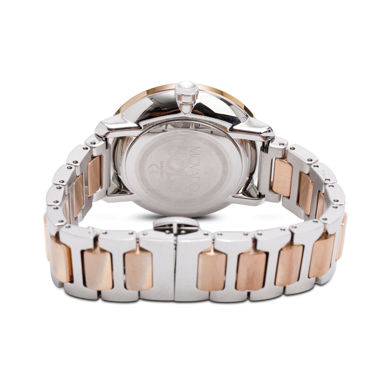 Movado Rose Gold-Plated & Stainless Steel Bold 34 MM Quartz Watch w/ Box