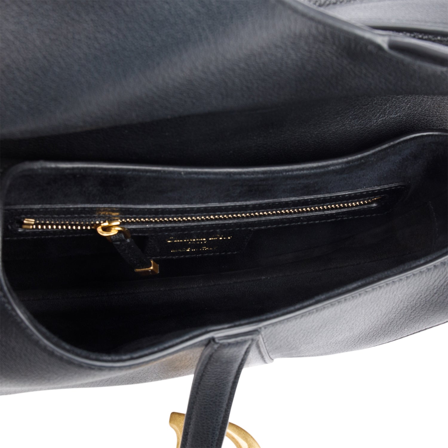 Christian Dior 2023 Black Calfskin Saddle Bag w/ Box, Authenticity Card & Strap