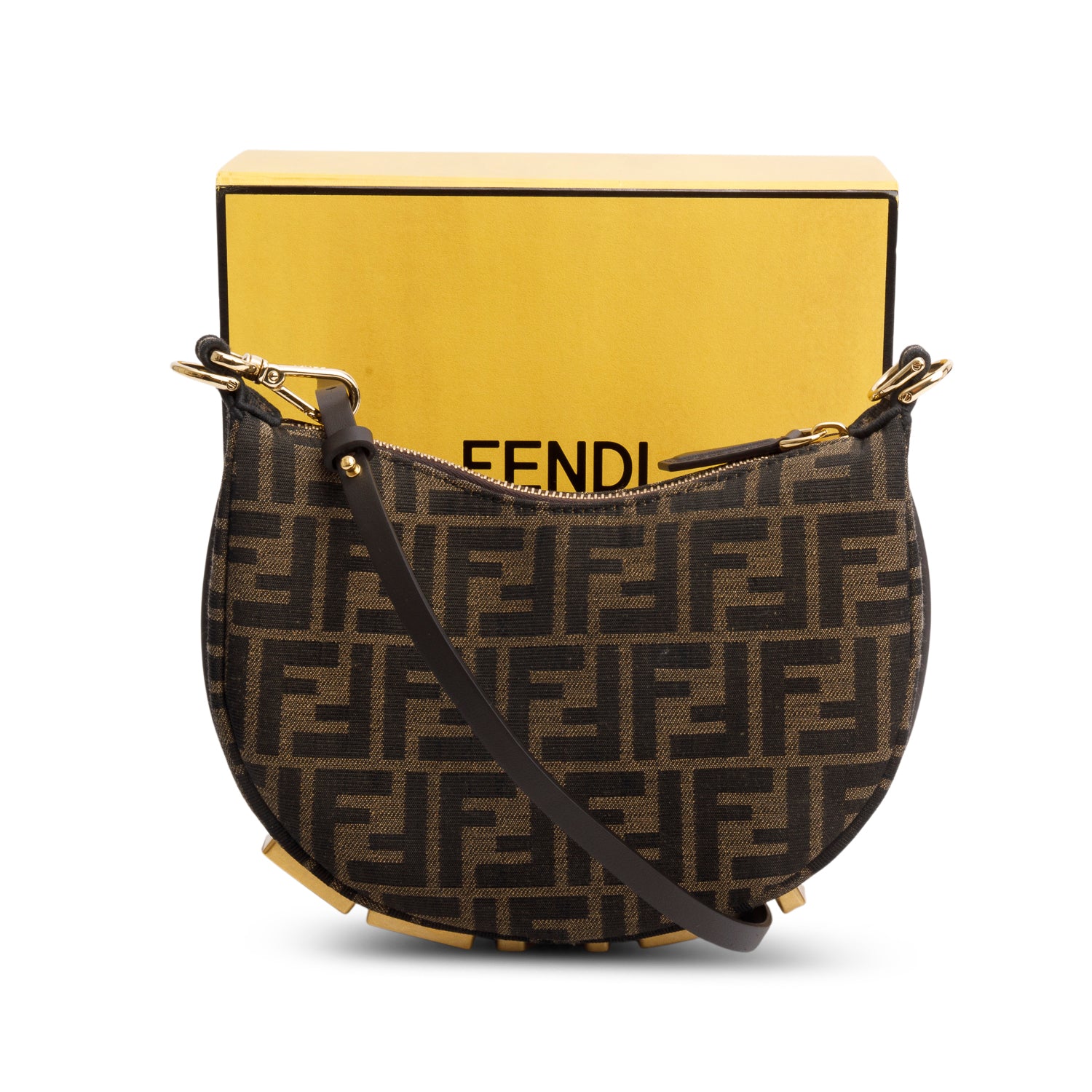 Fendi Brown FF Zucca Jacquard Mini Fendigraphy Bag w/ Box