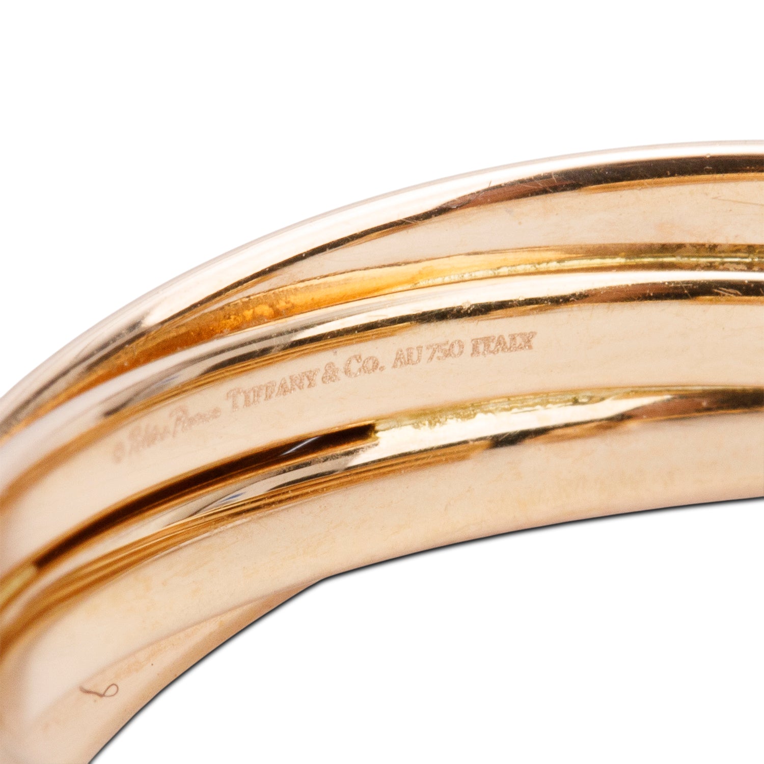 Tiffany & Co. Paloma Picasso 18k Yellow Gold Melody Hoop Earrings w/ Box