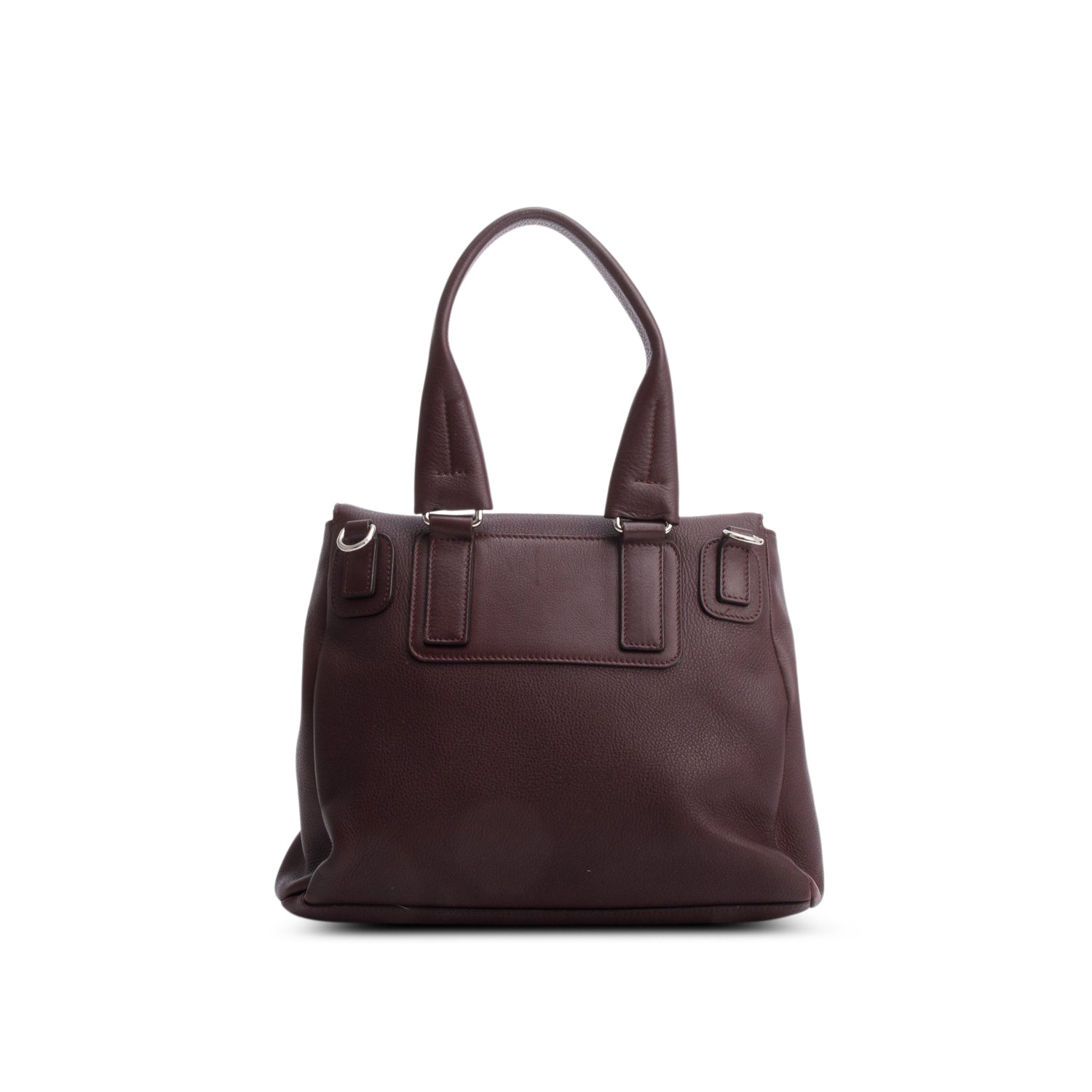 Givenchy Burgundy Calfskin Leather Medium Pandora Pure Satchel Bag w/ Strap