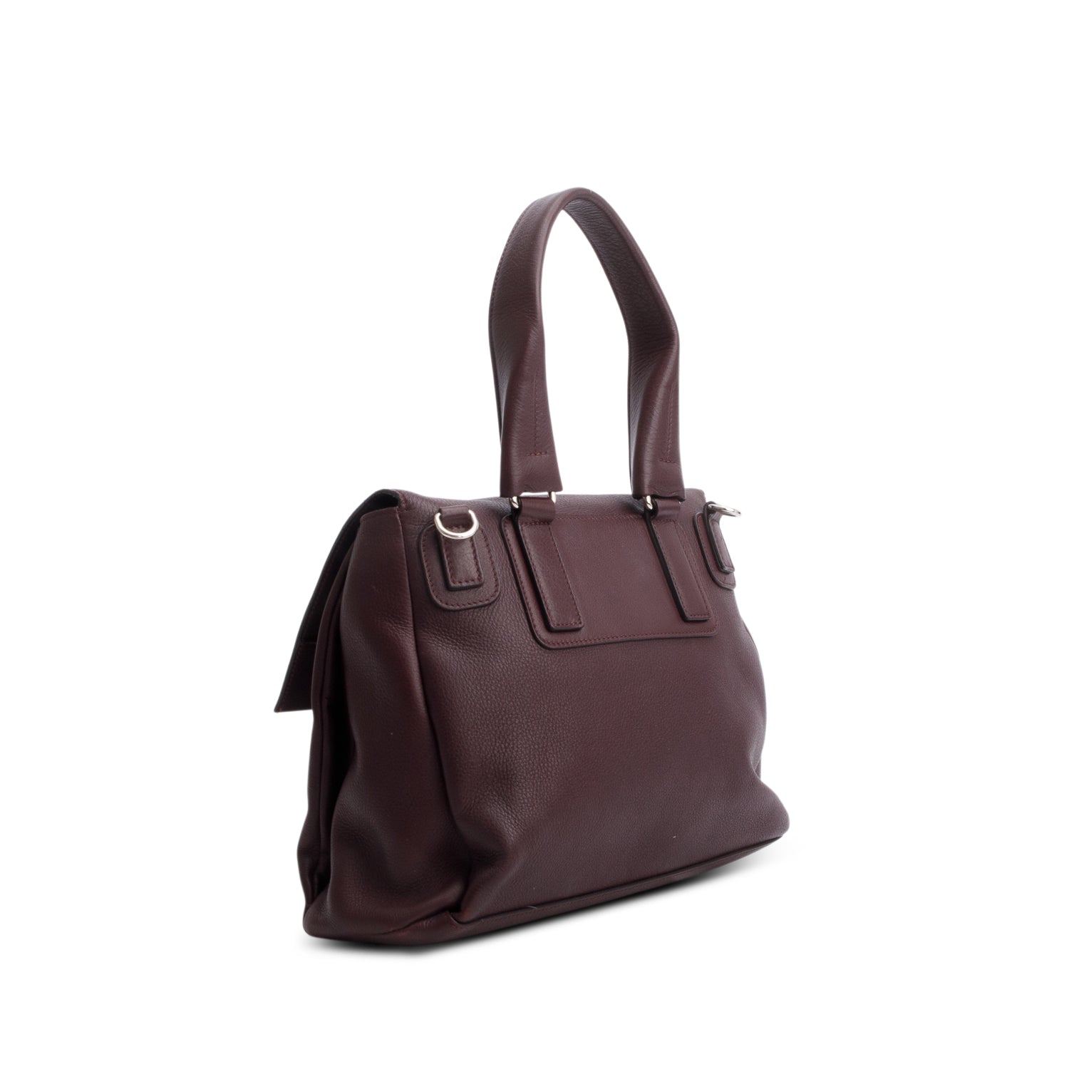 Givenchy Burgundy Calfskin Leather Medium Pandora Pure Satchel Bag w/ Strap