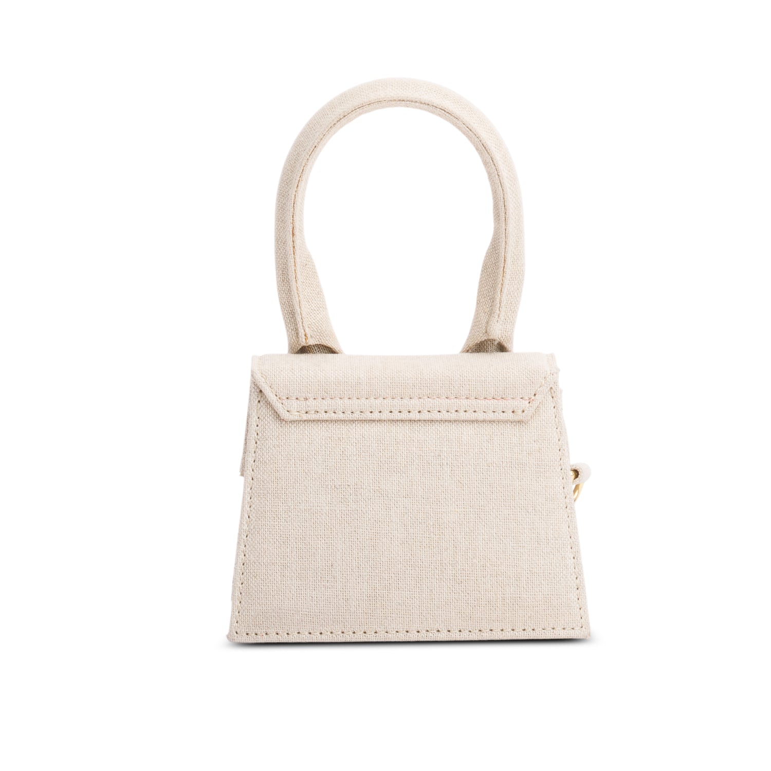Jacquemus White Canvas Mini Signature Le Chiquito Handle Bag w/ Strap