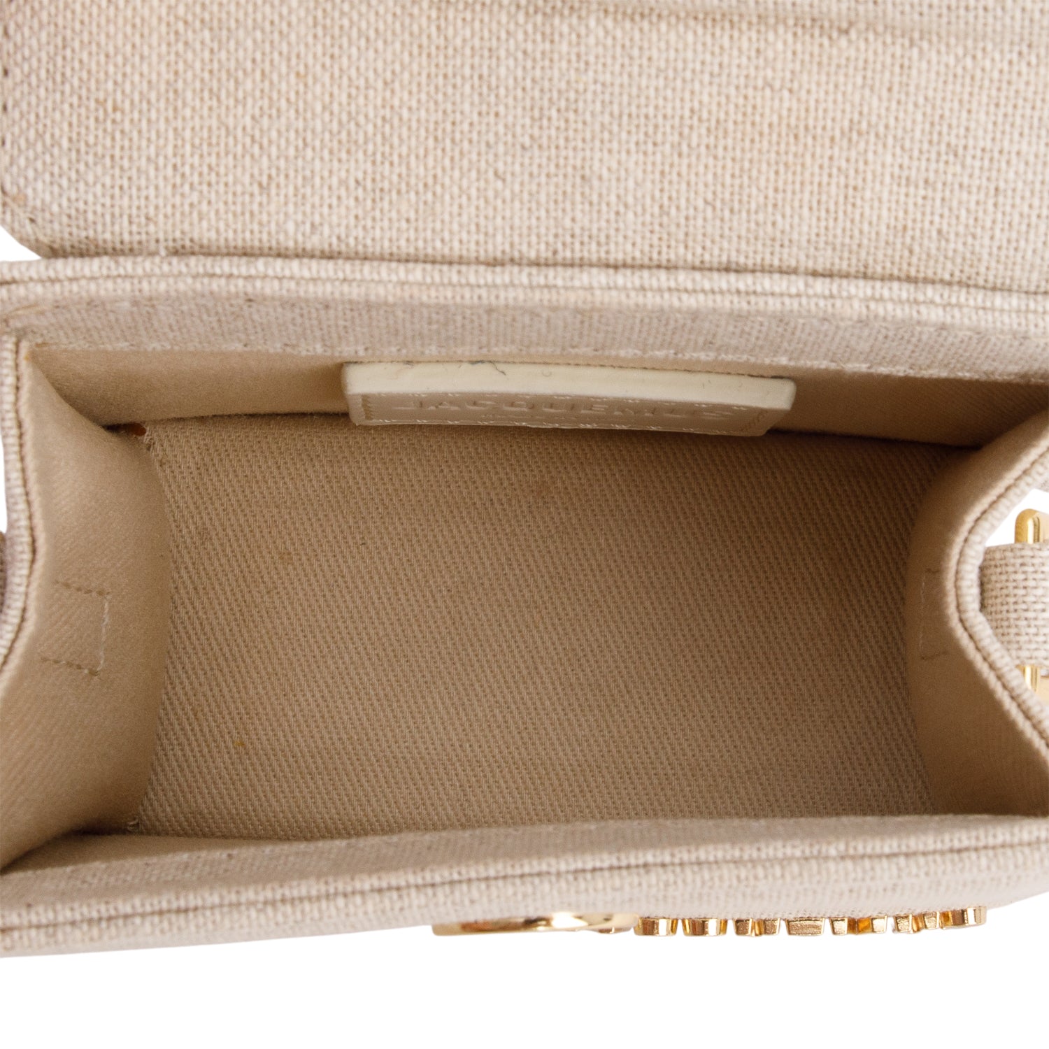 Jacquemus White Canvas Mini Signature Le Chiquito Handle Bag w/ Strap