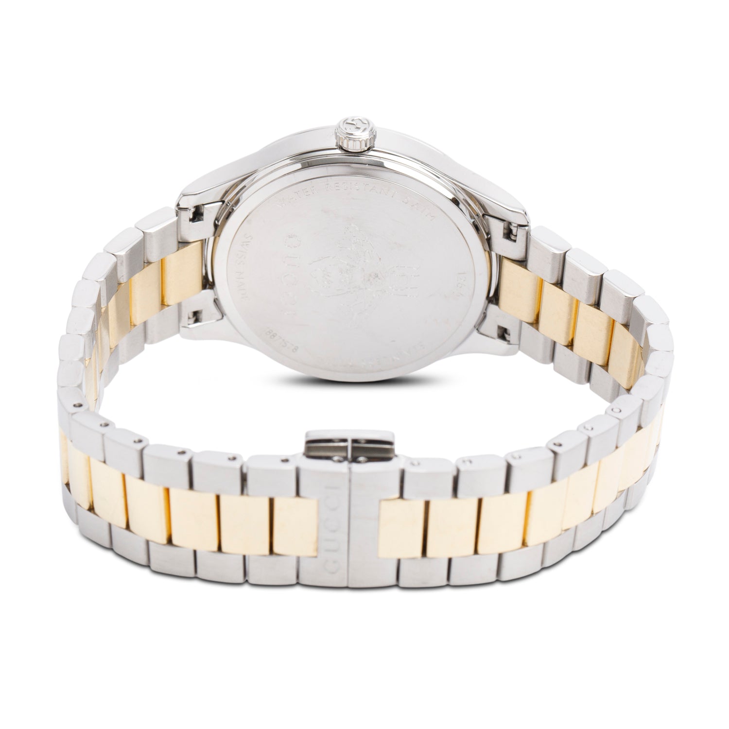 Gucci Stainless Steel & 18k Yellow Gold G-Timeless 32 MM Quartz Watch Green Dial YA1265042 w/ Box