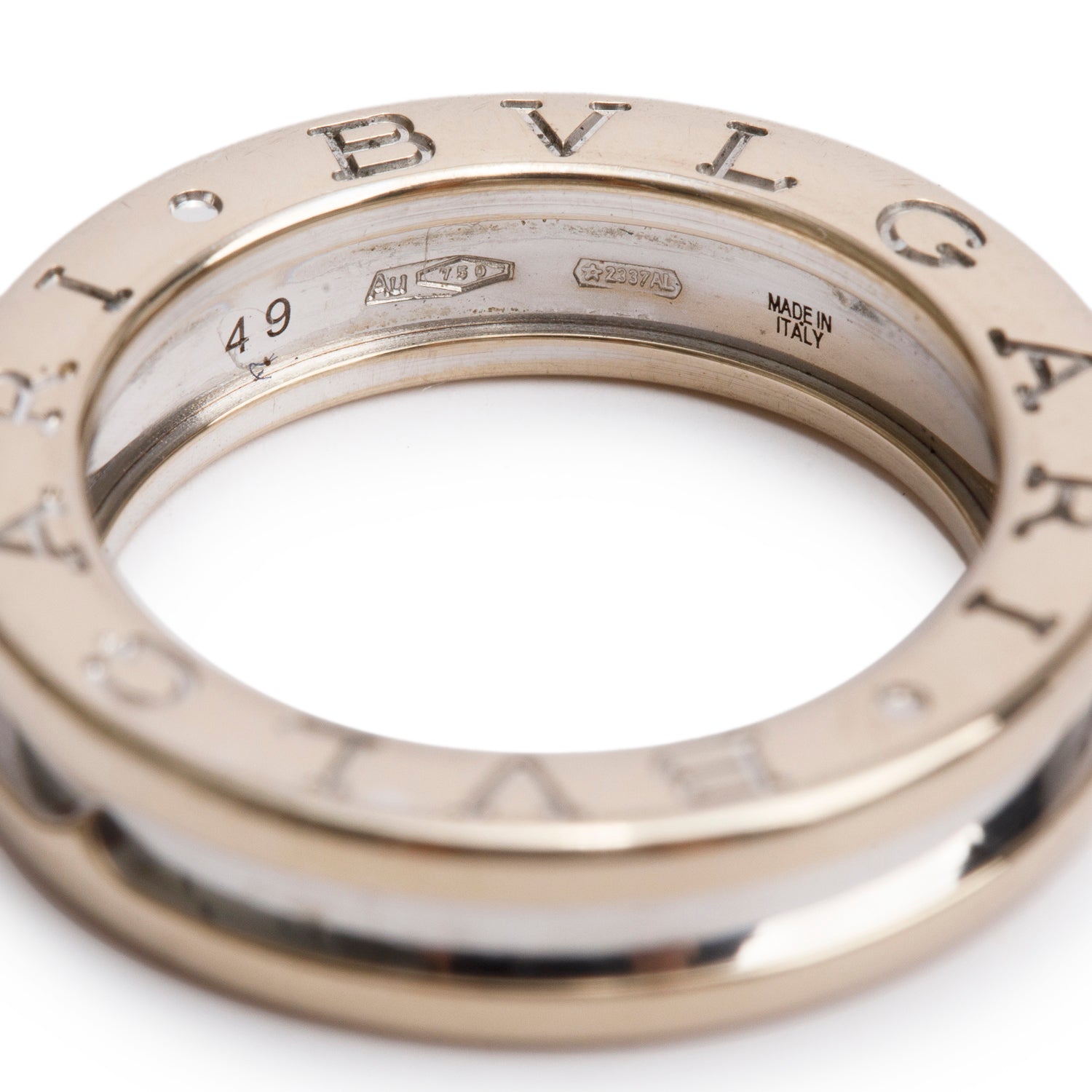 BVLGARI 18k Rose & White Gold B.Zero1 1-Band Ring, Size 49 5 w/ Box & Certificate