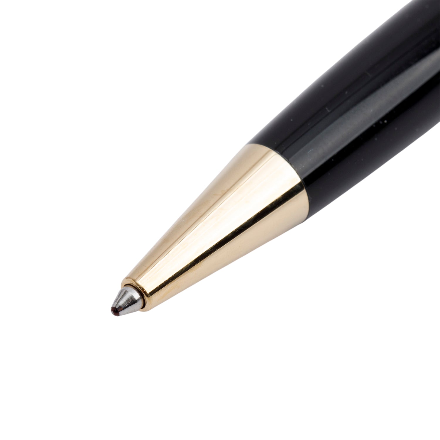 Montblanc Yellow Gold Coated Meisterstuck Classique Black Resin Ballpoint Pen w/ Box