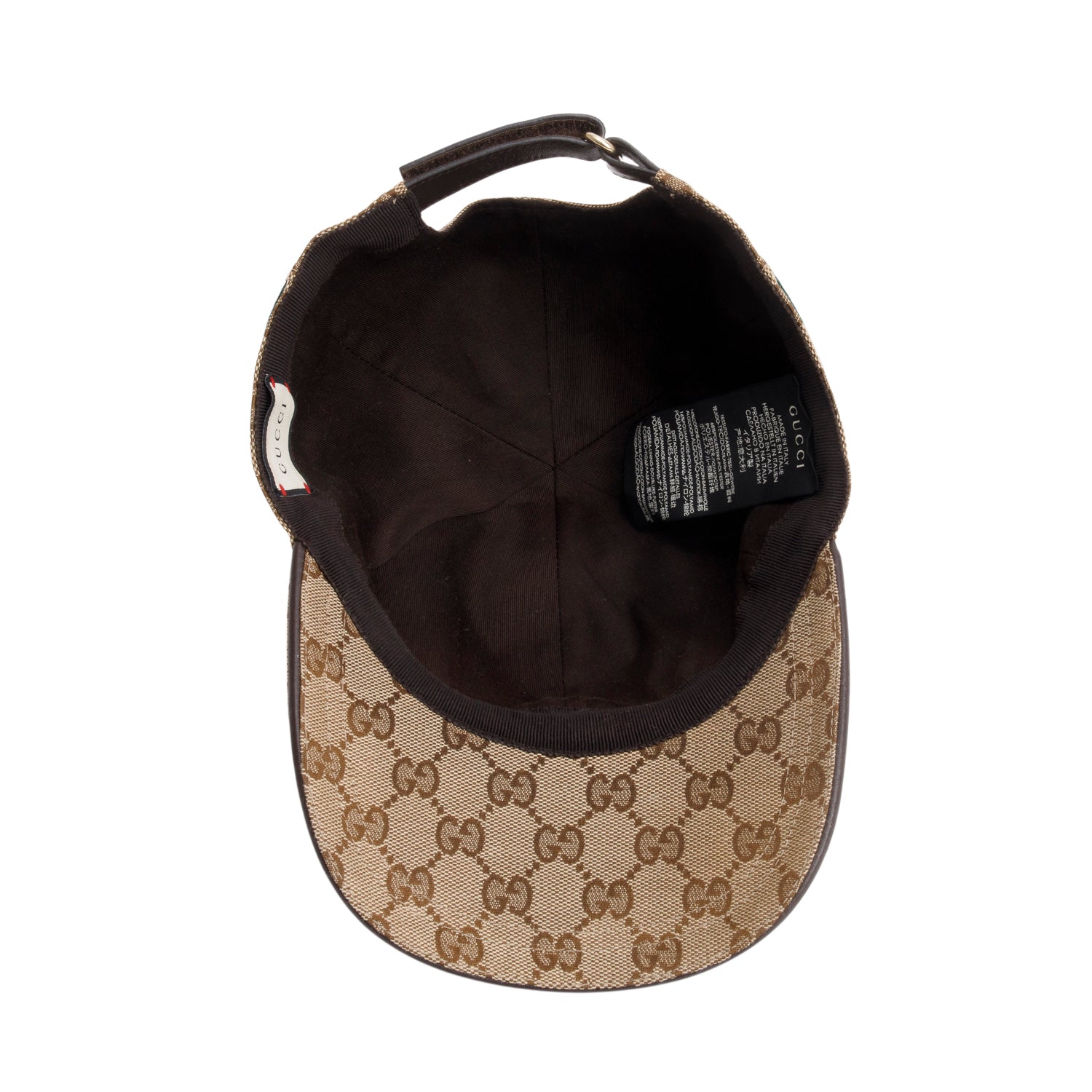 Gucci Beige Monogram Web Baseball Hat, Size M 58