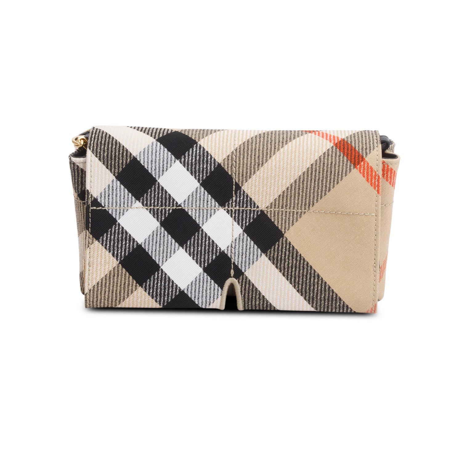 Burberry Brown Check Soft Snip Mini Chain Bag
