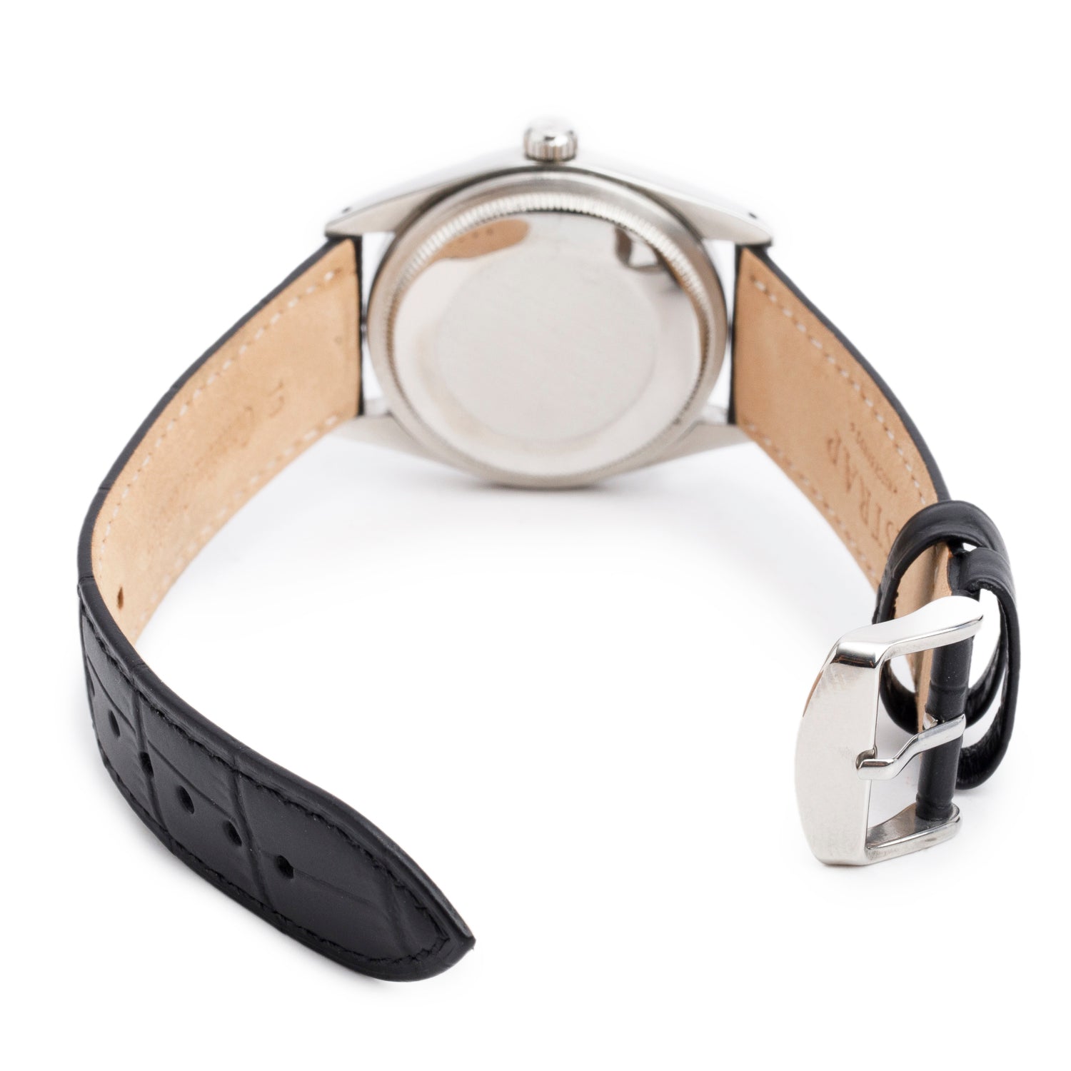 Rolex Vintage Stainless Steel Oyster Perpetual 34 MM Watch, Silver Dial 1008