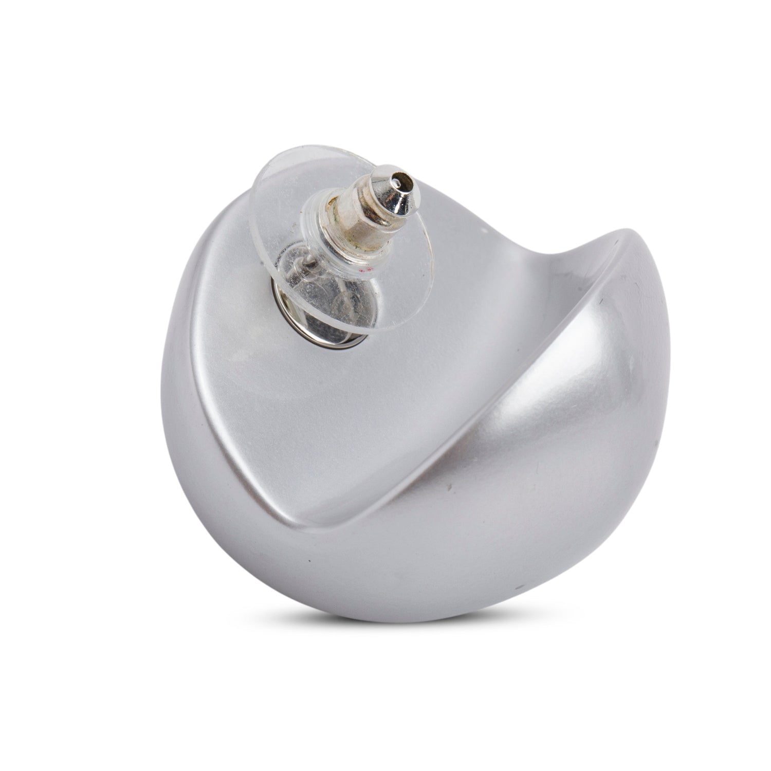 Chanel 2025 Silver Plastic Resin CC Logo Earrings
