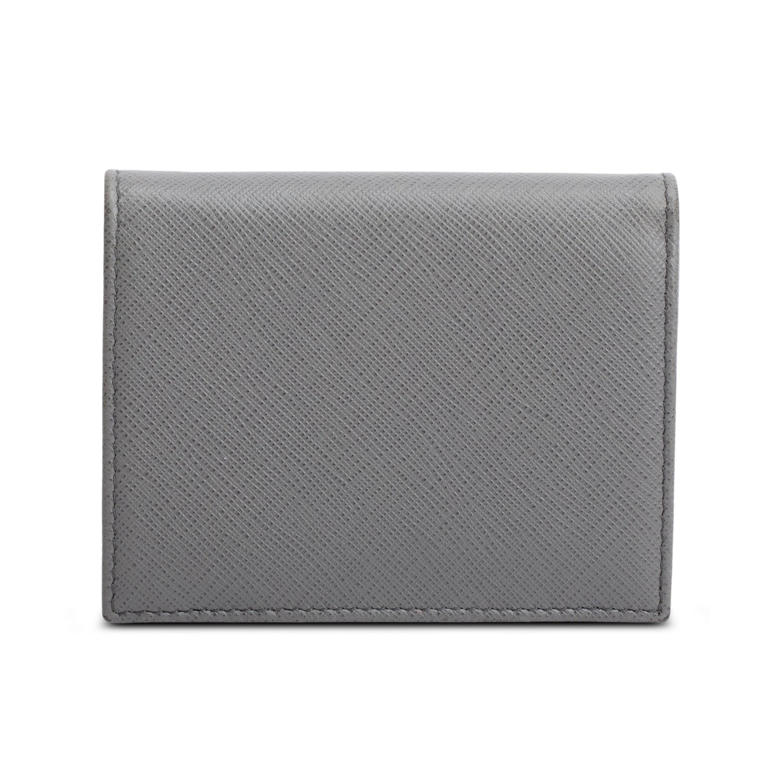 Prada Grey Saffiano Small Leather Wallet w/ Box