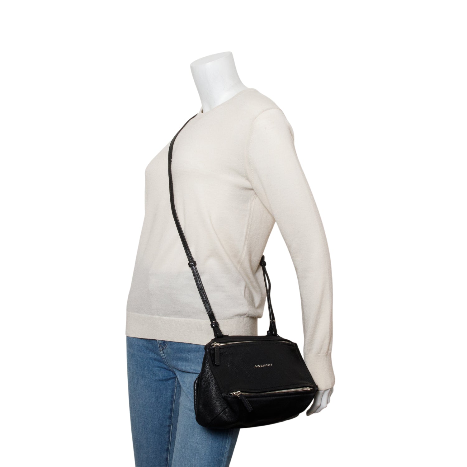 Givenchy Black Sugar Goatskin Leather Mini Pandora Crossbody Bag