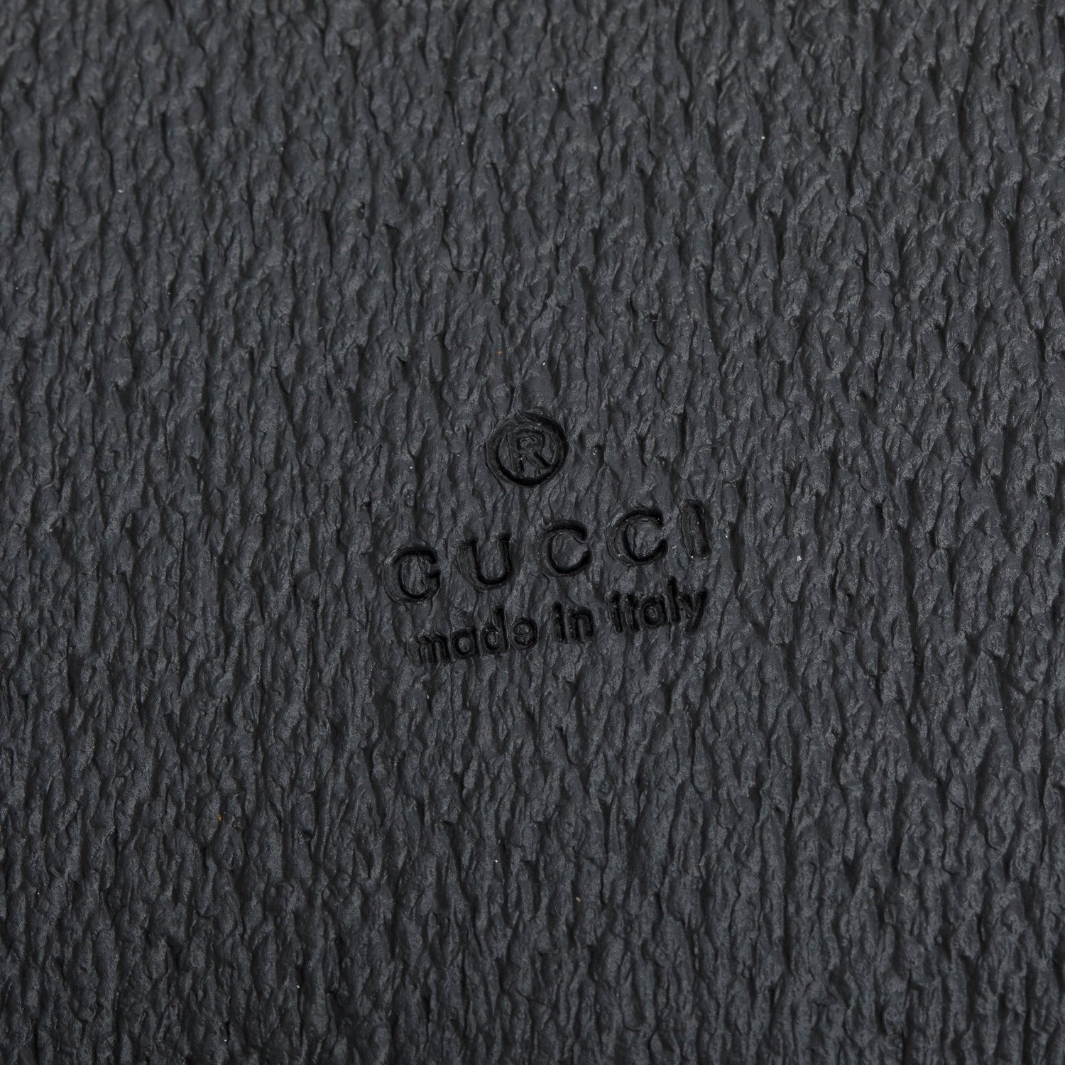 Gucci Grey Calfskin Leather Luggage Tag