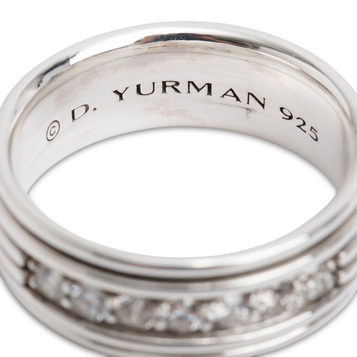 David Yurman Sterling Silver Diamond Royal Cord Band Ring, Size 10