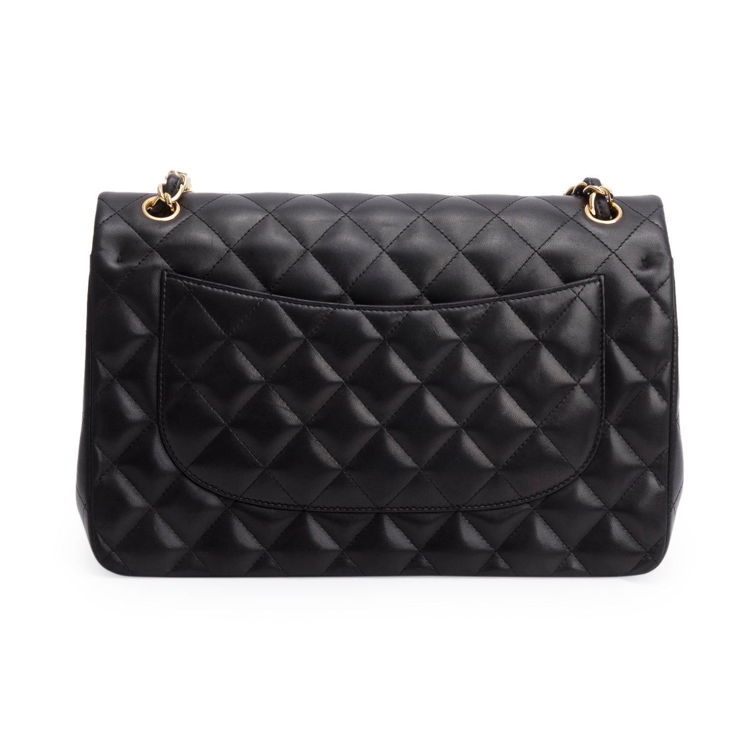 Chanel Black Quilted Lambskin Leather Jumbo Double Flap Bag w/ Box & Authenticity Card