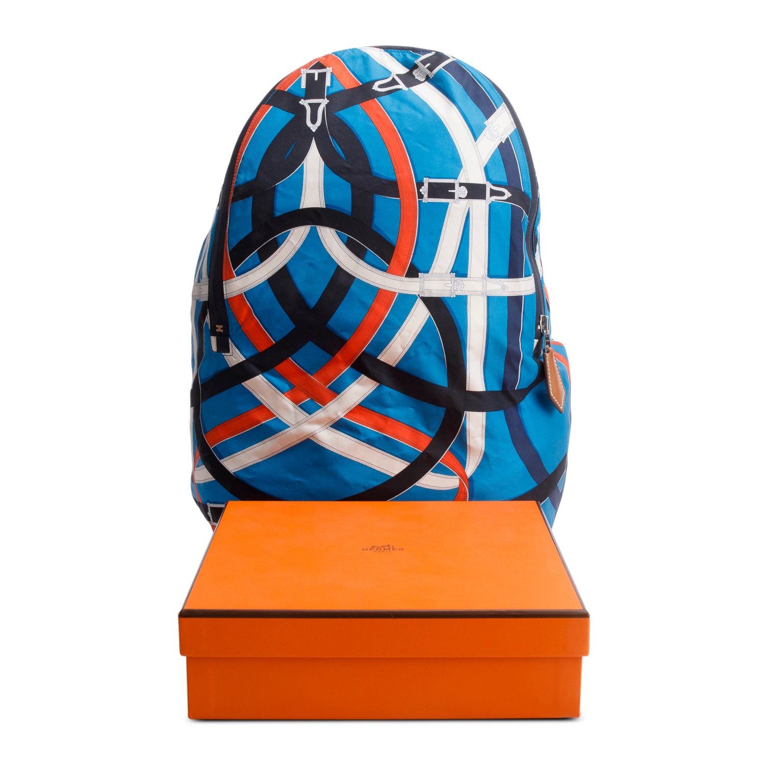 Hermes Multicolor Silk Veau Barenia Cavalcadour Airsilk Backpack w/ Box