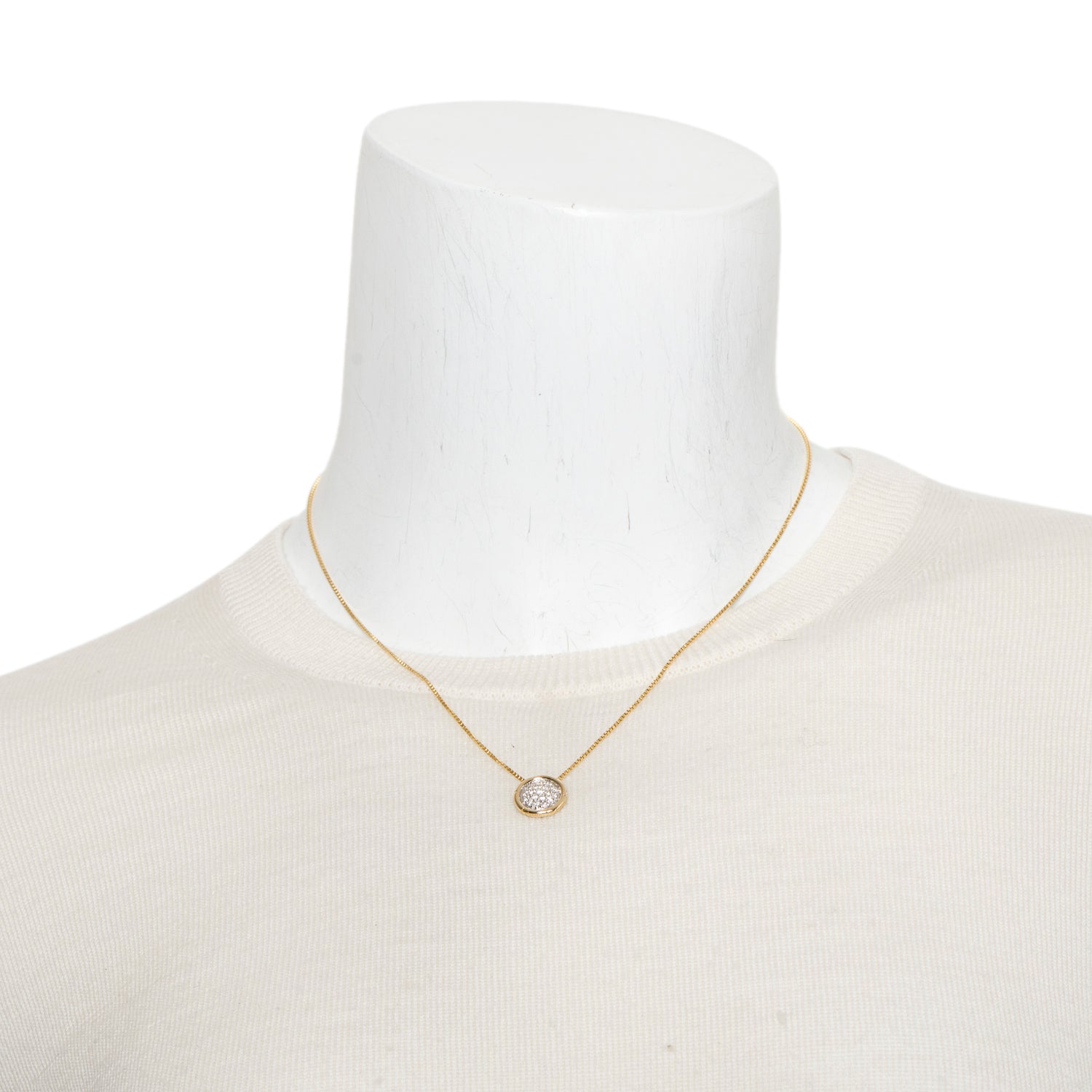 John Hardy 18k Yellow Gold Pave Diamond Electroform Bamboo Pendant Necklace
